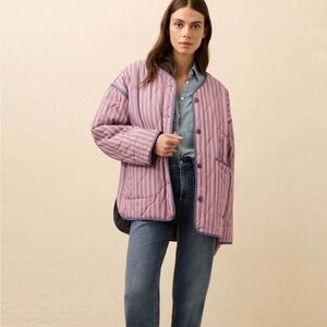 Faherty Horizon Series Quilted Jacket - Berry Lucy Stripe